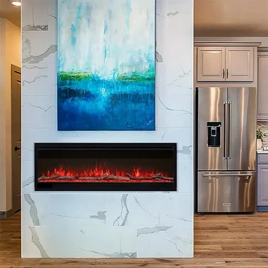 黒壁電気暖炉ビルトイン